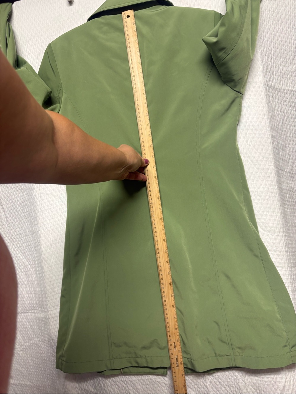 Esprit Olive Green Y2K, Mid-2000s, Mod Revival, Retro Trench, Sage/Olive Green, - Picture 9 of 10